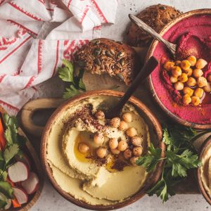 Tofu Thecha with Pita/Cabbage Bread and Hummus