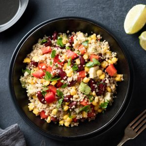 Quinoa Bowl with Rajma and Shahi Paneer or Chicken Curry