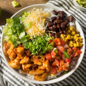 Burrito Bowl: Mexican Salad with Kidney Beans and Hung Curd